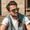 imageCARFIA Retro Polarized Sunglasses for Men UV Protection Handcrafted Acetate Frame Fashion Cool Sun Glasses CA535722 Brown Striped Frame Green Lens