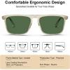 imageCARFIA Retro Polarized Sunglasses for Men UV Protection Handcrafted Acetate Frame Fashion Cool Sun Glasses CA535723 Clear Tea Frame Green Lens