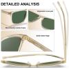 imageCARFIA Retro Polarized Sunglasses for Men UV Protection Handcrafted Acetate Frame Fashion Cool Sun Glasses CA535723 Clear Tea Frame Green Lens