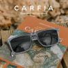 imageCARFIA Retro Polarized Sunglasses for Men UV Protection Handcrafted Acetate Frame Fashion Cool Sun Glasses CA5357261 Transparent Grey Frame Gray Lens