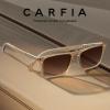 imageCARFIA Retro Polarized Sunglasses for Men UV Protection Handcrafted Acetate Frame Fashion Cool Sun Glasses CA5357262 Clear Coffee Frame Brown Lens
