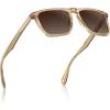 imageCARFIA Retro Polarized Sunglasses for Men UV Protection Handcrafted Acetate Frame Fashion Cool Sun Glasses CA5357262 Clear Coffee Frame Brown Lens