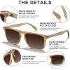 imageCARFIA Retro Polarized Sunglasses for Men UV Protection Handcrafted Acetate Frame Fashion Cool Sun Glasses CA5357262 Clear Coffee Frame Brown Lens