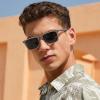 imageCARFIA Retro Polarized Sunglasses for Men UV Protection Handcrafted Acetate Frame Fashion Cool Sun Glasses CA5357265 Crystal Blue Frame Gray Lens