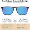 imageCARFIA Retro Polarized Sunglasses for Men UV Protection Handcrafted Acetate Frame Fashion Cool Sun Glasses CA5357282 Brown Blue Frame Blue Mirrored