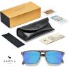 imageCARFIA Retro Polarized Sunglasses for Men UV Protection Handcrafted Acetate Frame Fashion Cool Sun Glasses CA5357282 Brown Blue Frame Blue Mirrored
