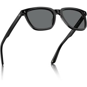 imageCARFIA Retro Acetate Polarized Sunglasses for Men UV400 Protection Driving Outdoor AntiGlare Sun Glasses CA5354WSA Black Frame  Grey Lenses