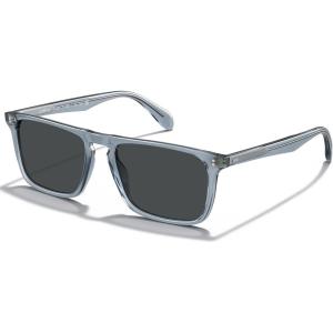 imageCARFIA Retro Polarized Sunglasses for Men UV Protection Handcrafted Acetate Frame Fashion Cool Sun Glasses CA5357265 Crystal Blue Frame Gray Lens