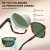 imageCARFIA Retro Mens Sunglasses Womens Polarized Classic Acetate Square UV400 Protection Driving GlassesA2 Tortoise Frame Green Lens