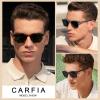 imageCARFIA Retro Mens Sunglasses Womens Polarized Classic Acetate Square UV400 Protection Driving GlassesA2 Tortoise Frame Green Lens