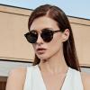 imageCARFIA Small Face Acetate Polarized Sunglasses for Women UV Protection Retro Double Bridge Eyewears Metal Brow Round Sunnies3 Tortoise Frame Grey Lens