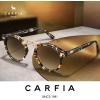 imageCARFIA Small Face Acetate Polarized Sunglasses for Women UV Protection Retro Double Bridge Eyewears Metal Brow Round Sunnies4 Tortoise Frame Gradient Brown Lens