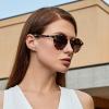 imageCARFIA Small Face Acetate Polarized Sunglasses for Women UV Protection Retro Double Bridge Eyewears Metal Brow Round Sunnies4 Tortoise Frame Gradient Brown Lens