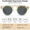 imageCARFIA Small Face Acetate Polarized Sunglasses for Women UV Protection Retro Double Bridge Eyewears Metal Brow Round Sunnies6 Green Tortoise Frame Grey Lens