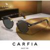 imageCARFIA Small Face Acetate Polarized Sunglasses for Women UV Protection Retro Double Bridge Eyewears Metal Brow Round Sunnies60 Tortoise Frame Grey Lens