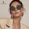 imageCARFIA Small Face Acetate Polarized Sunglasses for Women UV Protection Retro Double Bridge Eyewears Metal Brow Round Sunnies60 Tortoise Frame Grey Lens
