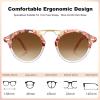imageCARFIA Small Face Acetate Polarized Sunglasses for Women UV Protection Retro Double Bridge Eyewears Metal Brow Round Sunnies81 Tortoise Frame Gradient Brown Lens