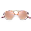 imageCARFIA Small Face Acetate Polarized Sunglasses for Women UV Protection Retro Double Bridge Eyewears Metal Brow Round Sunnies82 White Pink Tortoise Frame Pink Mirrored