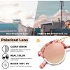 imageCARFIA Small Face Acetate Polarized Sunglasses for Women UV Protection Retro Double Bridge Eyewears Metal Brow Round Sunnies84 Sakura Tortoise Frame Pink Mirrored