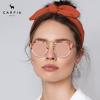 imageCARFIA Small Face Acetate Polarized Sunglasses for Women UV Protection Retro Double Bridge Eyewears Metal Brow Round Sunnies84 Sakura Tortoise Frame Pink Mirrored