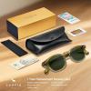 imageCARFIA Retro Cool Atetate Sunglasses for Men Polarized UV Protection Keyhole Square Sunnies Driving Shades Trendy Eyewears11olive Green Stripe Gradient Frame Green Lens