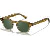 imageCARFIA Retro Cool Atetate Sunglasses for Men Polarized UV Protection Keyhole Square Sunnies Driving Shades Trendy Eyewears11olive Green Stripe Gradient Frame Green Lens