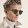 imageCARFIA Retro Cool Atetate Sunglasses for Men Polarized UV Protection Keyhole Square Sunnies Driving Shades Trendy Eyewears11olive Green Stripe Gradient Frame Green Lens