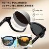 imageCARFIA Retro Cool Atetate Sunglasses for Men Polarized UV Protection Keyhole Square Sunnies Driving Shades Trendy Eyewears21 Black Frame Grey Lens