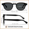 imageCARFIA Retro Cool Atetate Sunglasses for Men Polarized UV Protection Keyhole Square Sunnies Driving Shades Trendy Eyewears21 Black Frame Grey Lens