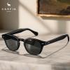 imageCARFIA Retro Cool Atetate Sunglasses for Men Polarized UV Protection Keyhole Square Sunnies Driving Shades Trendy Eyewears21 Black Frame Grey Lens