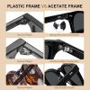 imageCARFIA Retro Cool Atetate Sunglasses for Men Polarized UV Protection Keyhole Square Sunnies Driving Shades Trendy Eyewears21 Black Frame Grey Lens