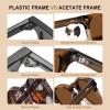 imageCARFIA Retro Cool Atetate Sunglasses for Men Polarized UV Protection Keyhole Square Sunnies Driving Shades Trendy Eyewears31brown Stripe Gradient Frame Brown Lens
