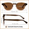 imageCARFIA Retro Cool Atetate Sunglasses for Men Polarized UV Protection Keyhole Square Sunnies Driving Shades Trendy Eyewears31brown Stripe Gradient Frame Brown Lens