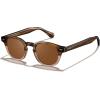 imageCARFIA Retro Cool Atetate Sunglasses for Men Polarized UV Protection Keyhole Square Sunnies Driving Shades Trendy Eyewears31brown Stripe Gradient Frame Brown Lens