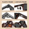 imageCARFIA Retro Cool Atetate Sunglasses for Men Polarized UV Protection Keyhole Square Sunnies Driving Shades Trendy Eyewears41 Brown Tortoise Burgundy Frame Grey Lens