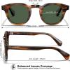 imageCARFIA Retro Polarized Mens Sunglasses for Womens Chunky Acetate FrameStylish Fit Large Face UV Protection ShadesA1 Striped Brown Frame Green Lens