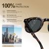 imageCARFIA Retro Polarized Mens Sunglasses for Womens Chunky Acetate FrameStylish Fit Large Face UV Protection ShadesA2 Tortoise Frame Gray Lens