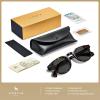 imageCARFIA Retro Polarized Mens Sunglasses for Womens Chunky Acetate FrameStylish Fit Large Face UV Protection ShadesA2 Tortoise Frame Gray Lens
