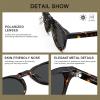 imageCARFIA Retro Polarized Mens Sunglasses for Womens Chunky Acetate FrameStylish Fit Large Face UV Protection ShadesA2 Tortoise Frame Gray Lens