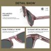 imageCARFIA Retro Polarized Mens Sunglasses for Womens Chunky Acetate FrameStylish Fit Large Face UV Protection ShadesB1 Transparent Brown Frame Grey Lens