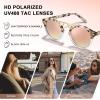 imageCARFIA Double Bridge Small Acetate Sunglasses for Women Polarized Retro Metal Brow Ladies Sunnies Fashion Round Eyewears4 Pink Tortoise Frame Pink Mirrored