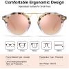 imageCARFIA Double Bridge Small Acetate Sunglasses for Women Polarized Retro Metal Brow Ladies Sunnies Fashion Round Eyewears4 Pink Tortoise Frame Pink Mirrored