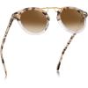 imageCARFIA Double Bridge Small Acetate Sunglasses for Women Polarized Retro Metal Brow Ladies Sunnies Fashion Round Eyewears40 Pink White Tortoise Frame Gradient Brown Lens