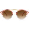 imageCARFIA Double Bridge Small Acetate Sunglasses for Women Polarized Retro Metal Brow Ladies Sunnies Fashion Round Eyewears6 Sakura Tortoise Frame Gradient Brown Lens