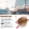 imageCARFIA Double Bridge Small Acetate Sunglasses for Women Polarized Retro Metal Brow Ladies Sunnies Fashion Round Eyewears6 Sakura Tortoise Frame Gradient Brown Lens