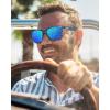 imageCARFIA Casual Polarized Mens Sunglasses UV400 Protection Lightweight Unbreakable TR90 Sports Cycling Fishing Glasses CA0951A Matte Stripe Frame Blue Mirror Lens