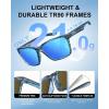 imageCARFIA Casual Polarized Mens Sunglasses UV400 Protection Lightweight Unbreakable TR90 Sports Cycling Fishing Glasses CA0951A Matte Stripe Frame Blue Mirror Lens