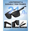 imageCARFIA Casual Polarized Mens Sunglasses UV400 Protection Lightweight Unbreakable TR90 Sports Cycling Fishing Glasses CA0951B Matte Black Frame Gray Lens