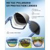 imageCARFIA Casual Polarized Mens Sunglasses UV400 Protection Lightweight Unbreakable TR90 Sports Cycling Fishing Glasses CA0951C Matte Stripe Frame Gray Lens