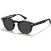 imageCARFIA Cool Retro Acetate Sunglasses for Men Polarized UV Protection Keyhole Round Shades with Embossed Pattern Wire Core2 Tortoise Frame Grey Lens